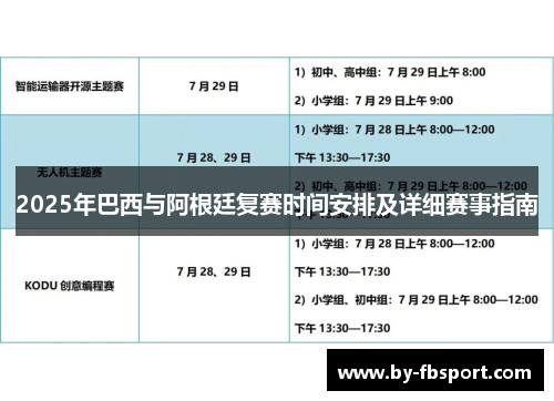 2025年巴西与阿根廷复赛时间安排及详细赛事指南 2025年巴西与阿根廷复赛时间安排及详细赛事指南